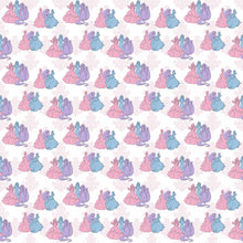 Load image into Gallery viewer, Princess Silhouette Pink Blue Purple White Fabric Nurse Medical Scrub Top Unisex Style for Men & Women