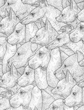 Load image into Gallery viewer, Animals Beautiful Kanine Dogs Profile Art Pencil Sketch White Fabric Unisex Medical Surgical Scrub Caps Men & Women Tie Back and Bouffant Hat Styles