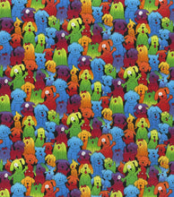 Load image into Gallery viewer, Dog Medical Scrub Top Bright Rainbow Puppy Dogs Packed Unisex Style for Men & Women