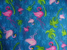 Load image into Gallery viewer, Pink Flamingo & Palm Trees Blue Fabric Unisex Medical Unisex Stethoscope sock cover for Medical Professionals