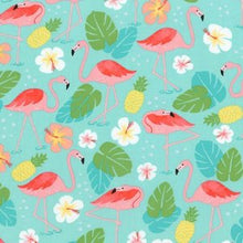 Load image into Gallery viewer, Tropical Hawaiian Pink Flamingo Floral Medical Scrub Top Unisex Style Shirt for Men & Women