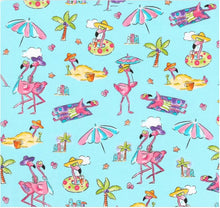 Load image into Gallery viewer, Flamingo Summer Beach Pool Days Medical Scrub Top Unisex Style for Men & Women