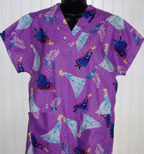 Load image into Gallery viewer, Frozen Medical Scrub Top Sisters Elsa & Anna Sisters Forever Unisex Style for Men & Women