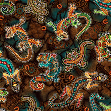 Load image into Gallery viewer, Beautiful Bright Colorful Gecko Lizard Brown Fabric Stethoscope cover for Medical Professionals