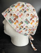 Load image into Gallery viewer, Bridgerton Netflix Medical Scrub Hats Men & Women Tie Back and Bouffant Hat Styles