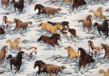 Load image into Gallery viewer, Beautiful Wild Horses Running in Snow Fabric Nurse Medical Scrub Top Unisex Style Shirt for Men & Women