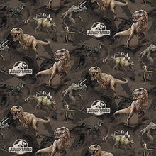 Load image into Gallery viewer, Jurassic World Movie Prehistoric Dinosaurs Brown Fabric Unisex Medical Surgical Scrub Caps Men & Women Tie Back and Bouffant Hat Styles