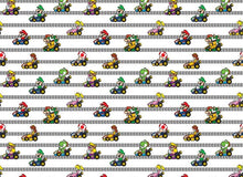 Load image into Gallery viewer, Video Game Nintendo Mario Kart Characters Fabric Unisex Medical Surgical Scrub Caps Men & Women Tie Back and Bouffant Hat Styles