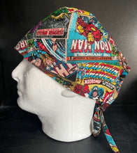 Load image into Gallery viewer, Marvel AVENGERS Superheroes Comic Book Covers Unisex Medical Scrub Cap Men & Women Tie Back Bouffant Hat Styles