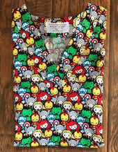 Load image into Gallery viewer, Superhero Medical Scrub Top Unisex Style men and women relaxed fit