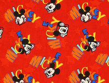 Load image into Gallery viewer, Mickey Mouse Expressions Red Fabric Unisex Medical Surgical Scrub Caps Men & Women Tie Back and Bouffant Hat Styles