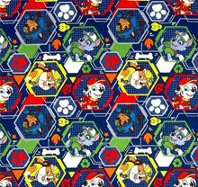 Load image into Gallery viewer, PAW Patrol Rescue Characters CHASE MARSHALL RUBBLE Cartoon Navy Fabric Nurse Medical Scrub Top Unisex Style for Men & Women
