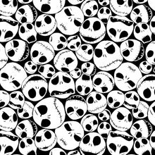 Load image into Gallery viewer, NBC Nightmare Before Christmas Jack Skellington Faces Fabric Unisex Medical Surgical Scrub Caps Men & Women Tie Back and Bouffant Hat Styles
