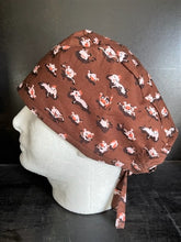 Load image into Gallery viewer, Pigs playing in the mud Fabric Unisex Medical Surgical Scrub Caps Men & Women Tie Back and Bouffant Hat Styles