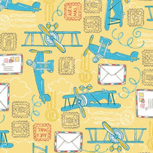 Load image into Gallery viewer, Medical Scrub Top Airplanes Air Mail Delivery Unisex Relaxed Fit Style for Men & Women
