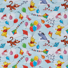 Load image into Gallery viewer, Winnie the Pooh Characters Flying Kites & Balloons Fabric Unisex Medical Surgical Scrub Caps Men & Women Tie Back and Bouffant Hat Styles