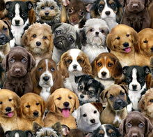 Load image into Gallery viewer, Animals Adorable Puppies Packed Golden Retrievers Lab Beagle and more Fabric Unisex Medical Surgical Scrub Caps Men & Women Tie Back and Bouffant Hat Styles