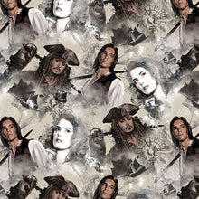 Load image into Gallery viewer, aribbean Characters SEA RULES ALL Tan Fabric Nurse Medical Scrub Top Unisex Style for Men & Women