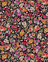 Load image into Gallery viewer, Floral Flowers Orange Pink on Black Fabric Unisex Medical Surgical Scrub Caps Men & Women Tie Back and Bouffant Hat Styles