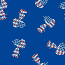Load image into Gallery viewer, Patriotic USA Flag Peanuts Character Snoopy Silhouette Red White Blue Stars Fabric Nurse Medical Scrub Top Unisex Style for Men & Women