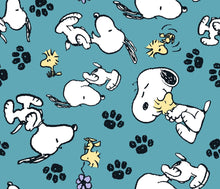 Load image into Gallery viewer, Peanuts Characters Snoopy Woodstock Gray Fabric Unisex Medical Surgical Scrub Caps Men & Women Tie Back and Bouffant Hat Styles