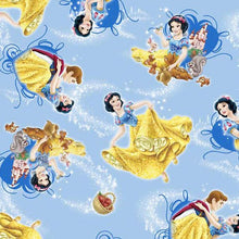 Load image into Gallery viewer, Snow White with Prince Charming Blue Fabric Nurse Medical Scrub Top Unisex Style for Men & Women