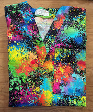 Load image into Gallery viewer, Neon Splatter Art Nurse Medical Scrub Top Unisex Style for Men & Women
