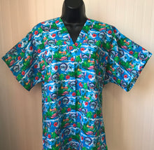 Load image into Gallery viewer, Lilo & Stitch Medical Scrub Top Hawaiian Nights Unisex Style for Men & Women