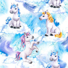 Load image into Gallery viewer, Unicorns Medical Scrub Top Playing in the Clouds Unisex Style Shirt for Men & Women
