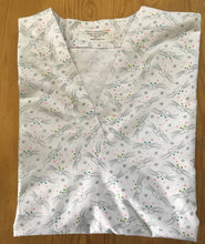 Load image into Gallery viewer, Cat Medical Scrub Top Smiling Faces Whiskers White Unisex Style for Men & Women