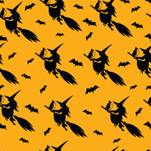 Load image into Gallery viewer, Halloween Flying Witch Black Cat Medical Scrub Top Unisex Style for Men & Women