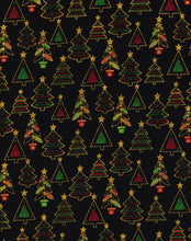 Load image into Gallery viewer, Christmas Tree Metallic Glitter Medical Scrub Top Unisex Style for Men & Women