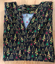 Load image into Gallery viewer, Christmas Medical Scrub Top Christmas Tree Metallic Glitter Unisex Style for Men & Women