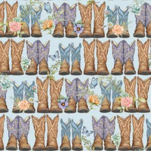 Load image into Gallery viewer, Cowgirl Western Boots Butterflies Country Medical Scrub Top Unisex Style for Men &amp; Women
