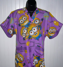 Load image into Gallery viewer, Size Medium MINIONS PURPLE w SOLID PURPLE BACK Unisex Style Shirt for Men &amp; Women *IN STOCK *READY TO SHIP
