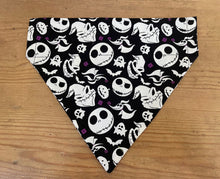 Load image into Gallery viewer, Nightmare Before Christmas Jack Zero fabric Cat and Dogs Bandana Easy Slide over collar
