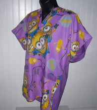 Load image into Gallery viewer, Size Medium MINIONS PURPLE w SOLID PURPLE BACK Unisex Style Shirt for Men &amp; Women *IN STOCK *READY TO SHIP
