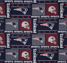 Load image into Gallery viewer, NEW ENGLAND PATRIOTS FOOTBALL inspired fabric Cat and Dogs Bandana Easy Slide over collar
