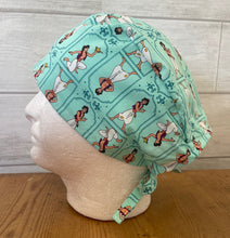 Load image into Gallery viewer, Aladdin Movie Character Green Fabric Unisex Medical Surgical Scrub Caps Men &amp; Women Tie Back and Bouffant Hat Styles
