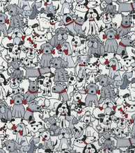 Load image into Gallery viewer, Funny Dogs Puppy Black and White Fabric Veterinary Unisex Medical Surgical Scrub Caps Men &amp; Women Tie Back and Bouffant Hat Styles
