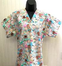 Load image into Gallery viewer, Cry Baby Labor and Delivery Nursery Fabric Nurse Medical Scrub Top Unisex Style for Men &amp; Women
