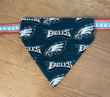 Load image into Gallery viewer, PHILADELPHIA EAGLES FOOTBALL fabric Cat and Dogs Bandana Easy Slide over collar
