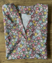 Load image into Gallery viewer, Floral Gray boho flower garden Medical Scrub Top Unisex Style for Men &amp; Women
