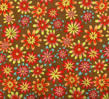 Load image into Gallery viewer, Floral Medical Scrub Top Packed Flowers Brown Unisex Style for Men &amp; Women
