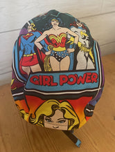Load image into Gallery viewer, Wonder Woman Batgirl Super girl Superheroes Large Block Fabric Unisex Medical Surgical Scrub Caps Men &amp; Women Tie Back and Bouffant Hat Styles
