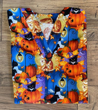 Load image into Gallery viewer, Halloween Medical Scrub Top Cats Pumpkins Unisex Style for Men &amp; Women
