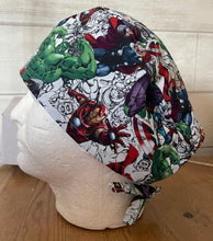 Load image into Gallery viewer, Avengers Superhero Captain America Iron Man Thor The Hulk Unisex Medical Surgical Scrub Caps Men &amp; Women Tie Back and Bouffant Hat Styles
