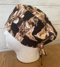 Load image into Gallery viewer, German Shepherd Puppy Dogs Fabric Unisex Medical Surgical Scrub Caps Men &amp; Women Tie Back and Bouffant Hat Styles
