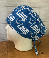Load image into Gallery viewer, DETROIT LIONS FOOTBALL Unisex Medical Surgical Scrub Caps Men &amp; Women Tie Back and Bouffant Hat Styles
