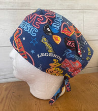 Load image into Gallery viewer, Nashville Honkey Tonk Live Country Music Fabric Unisex Medical Surgical Scrub Caps Men &amp; Women Tie Back and Bouffant Hat Styles
